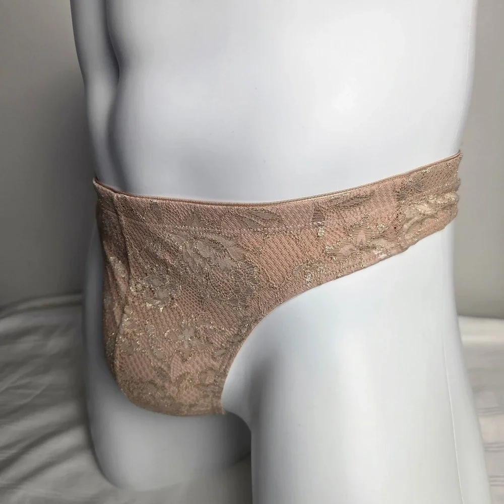 Cosabella Italian Luxury Classic G-String Floral Lace Mens Underwear Sei Beige